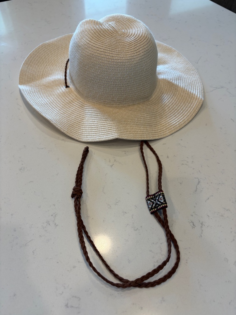 Cappelli Straworld Cream Braided Chinstrap Sun Hat